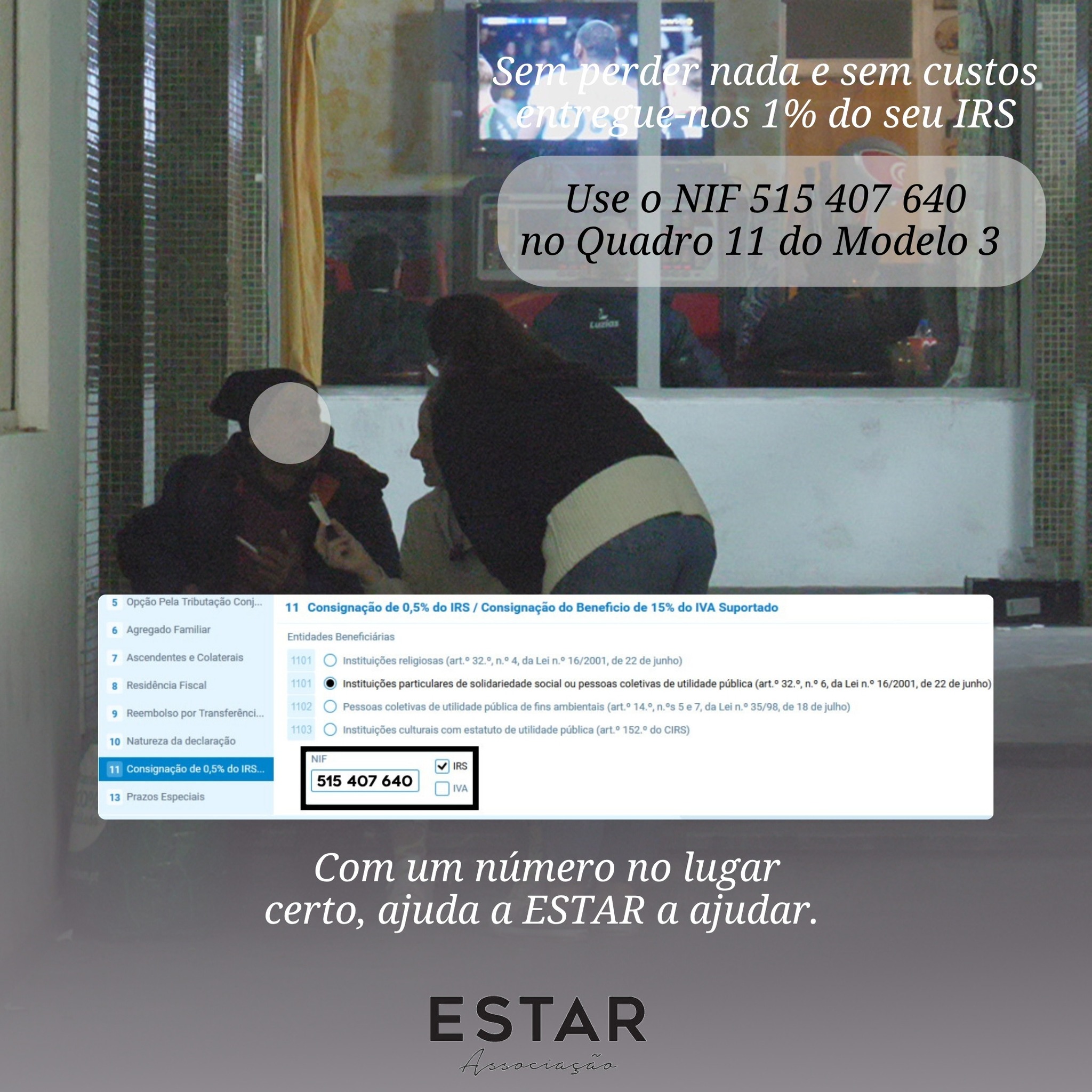 ESTAR: IRS - Com um número no lugar certo, ajuda a ESTAR a ajudar